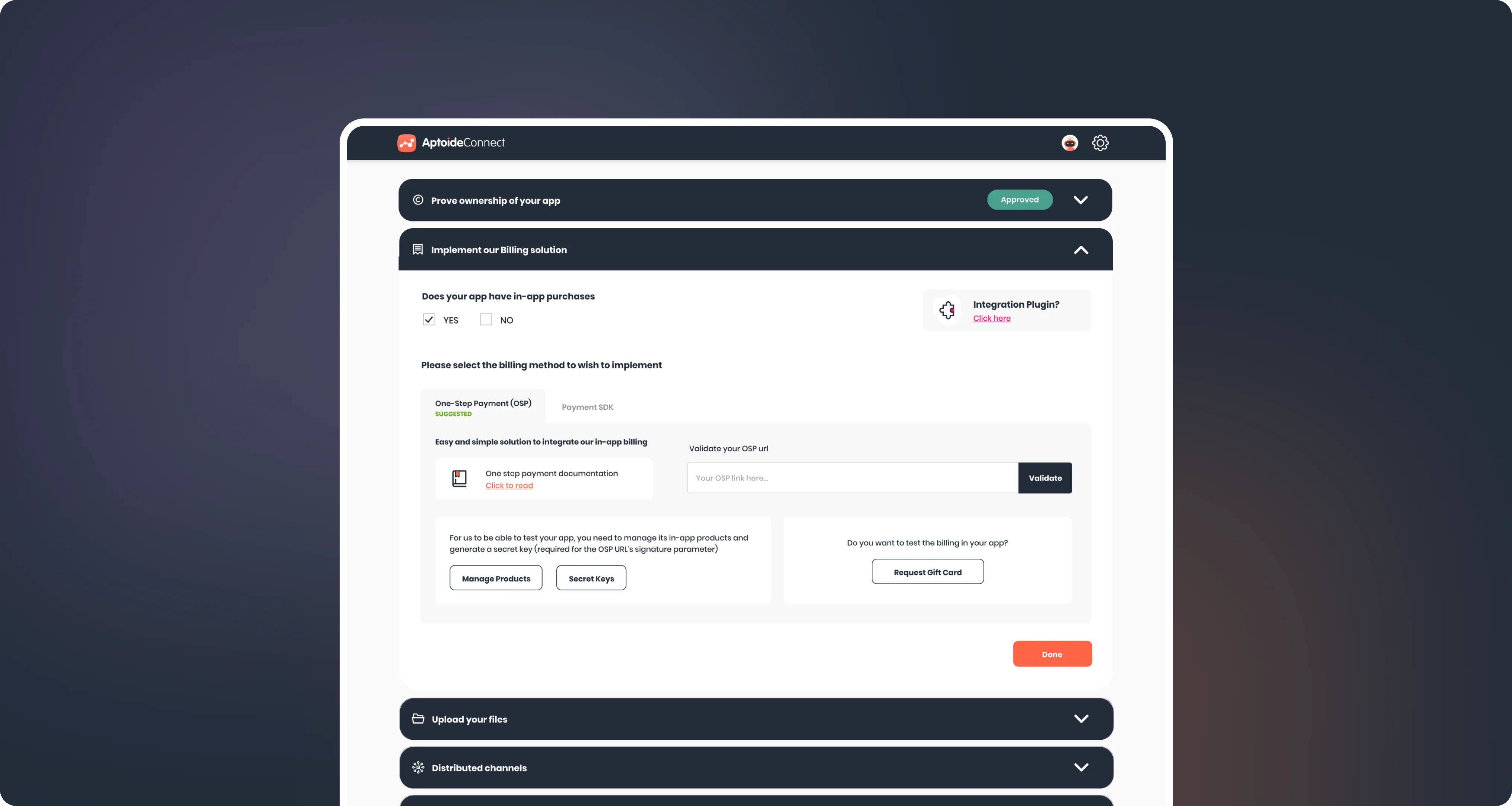 Fluxo de submissão de apps
